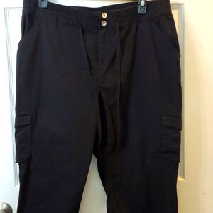CATO  Woman's Plus Black Cargo Drawstring Pants Size 18w
